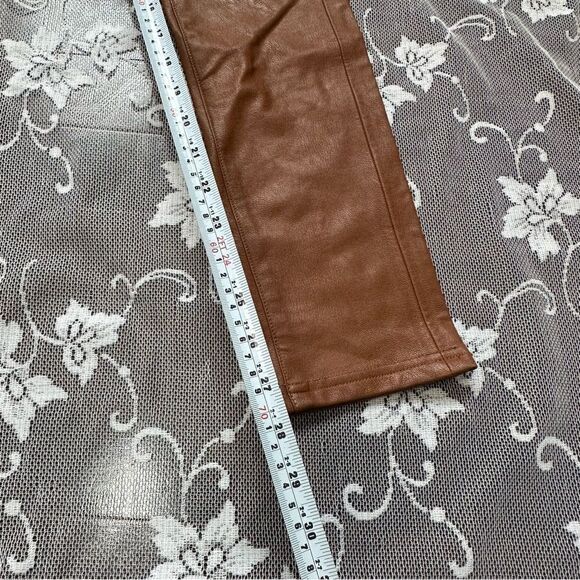 7 For All Mankind High Rise Skinny Vegan Leather Pants in Camel Sz Small - Picture 12 of 17
